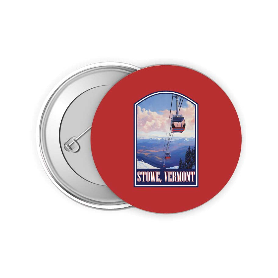 Stowe Mountain Vermont Design B Souvenir Small 2-Inch Button Pin 4 Pack Image 1