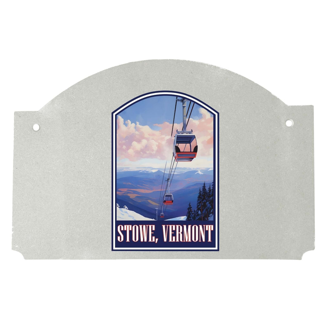 Stowe Mountain Vermont Design B Souvenir Wood sign flat with string Image 1