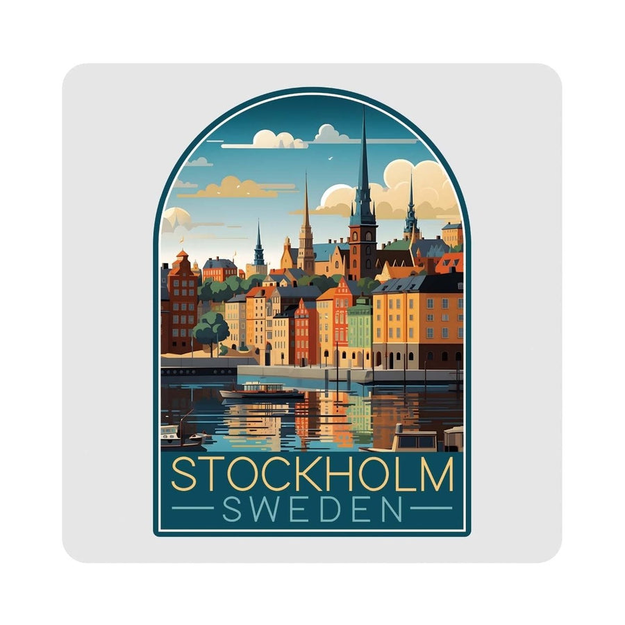 Stockholm Sweden Design A Souvenir 4x4-Inch Coaster Acrylic 4 Pack Image 1