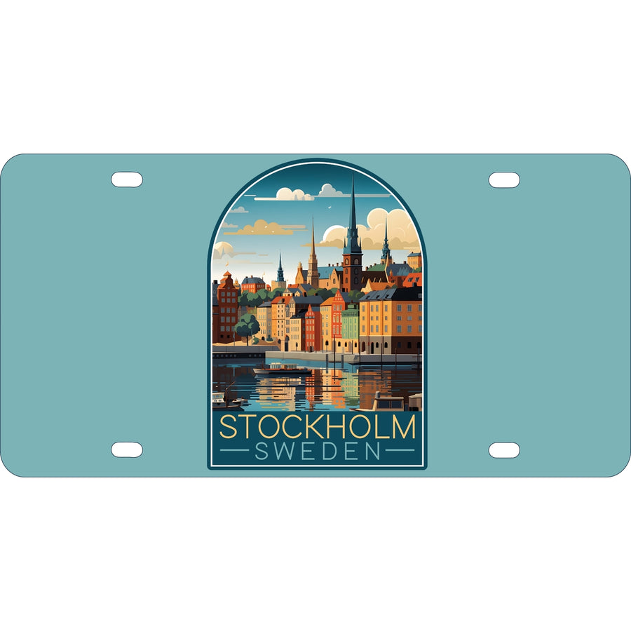 Stockholm Sweden Design A Souvenir Metal License Plate Image 1