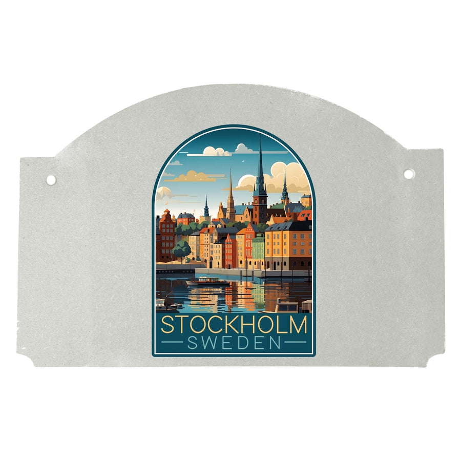 Stockholm Sweden Design A Souvenir Wood sign flat with string Image 1