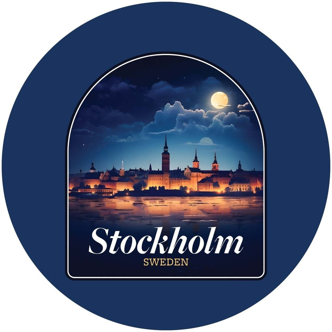 Stockholm Sweden Design B Souvenir Coaster Paper 4 Pack Image 1