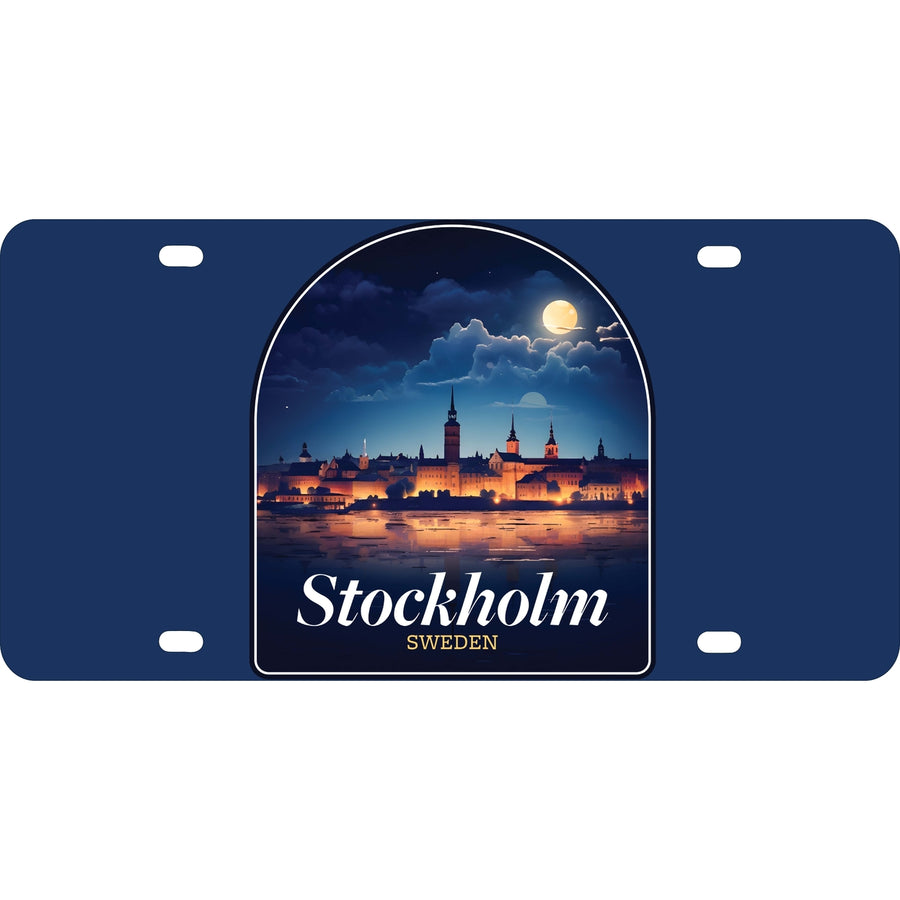 Stockholm Sweden Design B Souvenir Metal License Plate Image 1