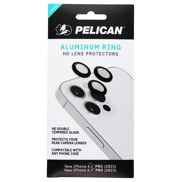 Pelican Aluminum Ring HD Lens Protectors for iPhone 15 Pro Max/15 Pro - Black Image 1