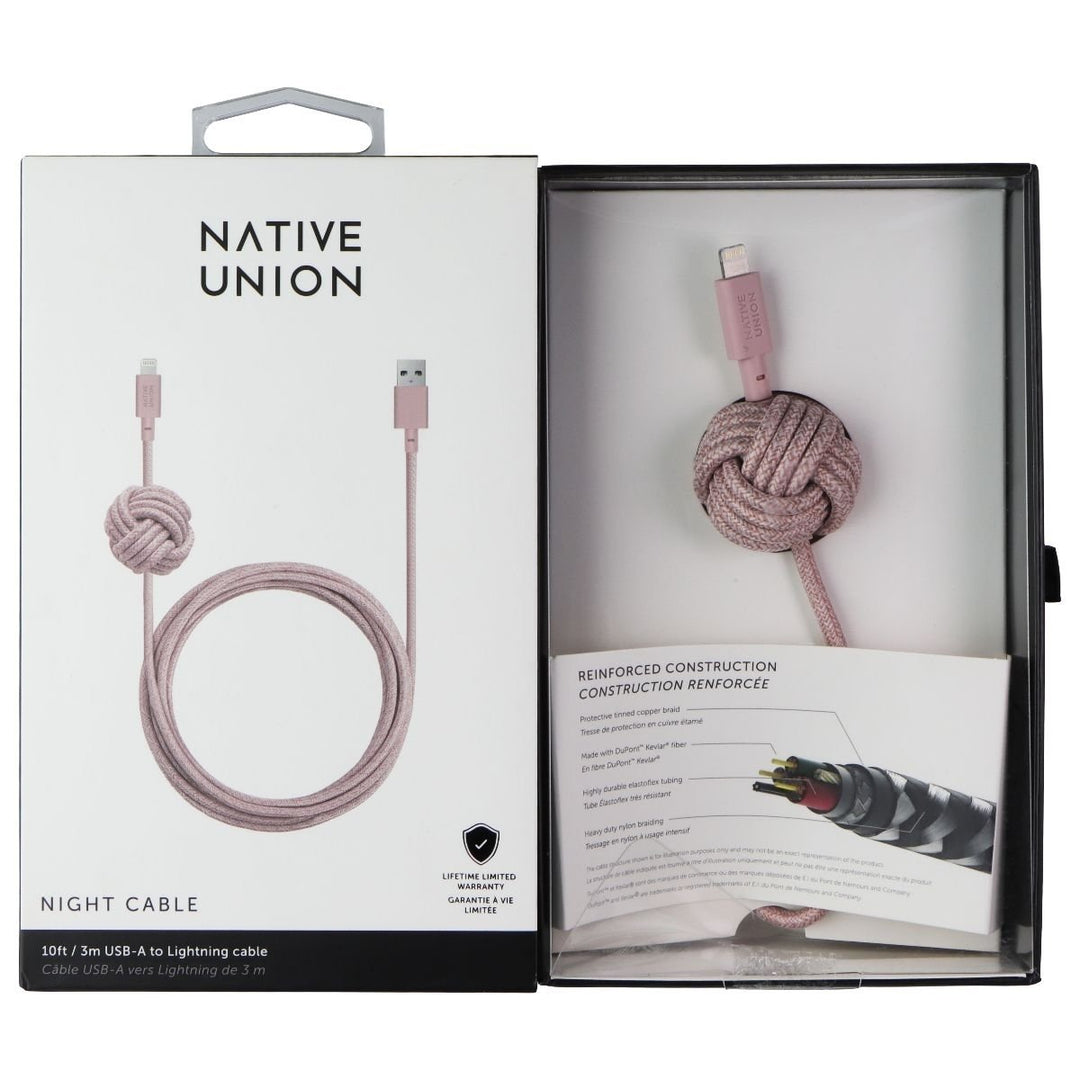 Native Union Night Cable 10FT USB-A to Lightning 8-Pin - Rose Image 2