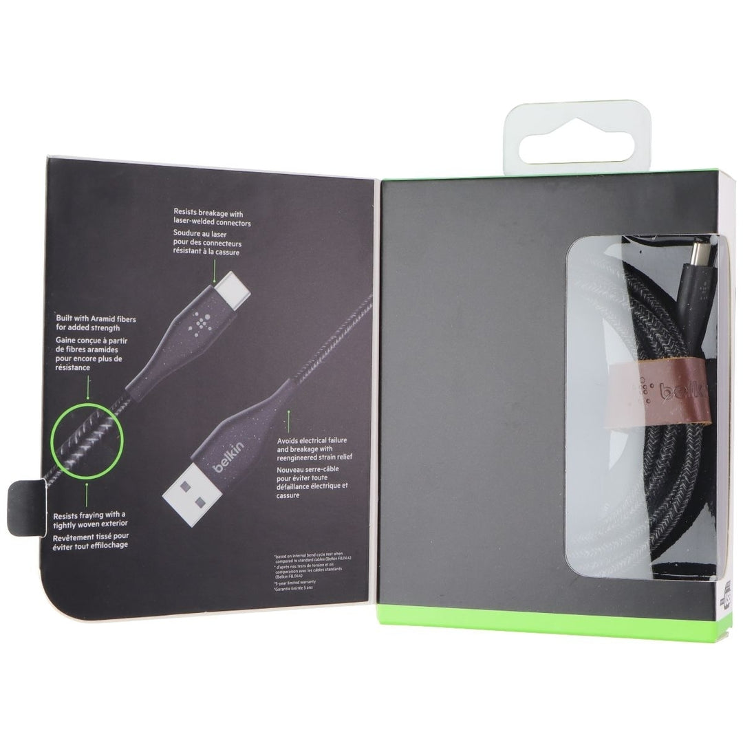 Belkin DuraTek Plus 6FT USB-A to USB-C Cable with Leather Strap - Black Image 2