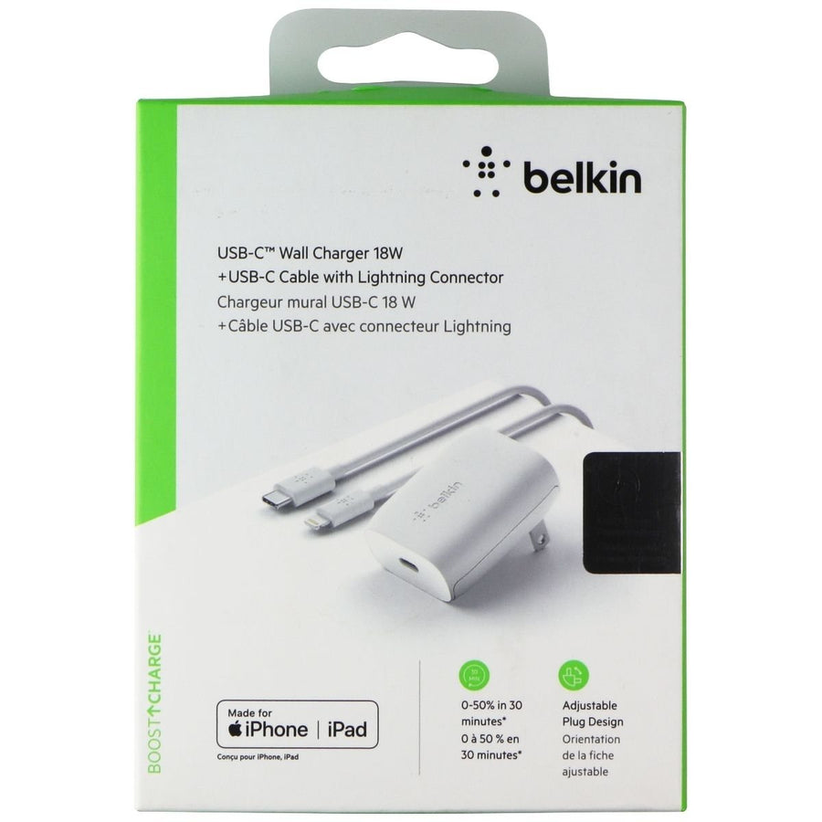 Belkin BoostCharge 18W USB-C Wall Charger with 4-Ft Lightning 8-Pin Cable White Image 1