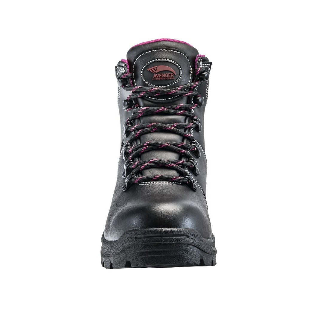 FSI Nautilus Avenger Womens Soft Toe Waterproof Work Boots Black Pink A8674 Image 4