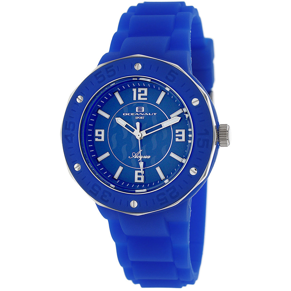 Oceanaut Womens Acqua Blue Dial Watch OC0210 Rubber Case Quartz Waterproof Image 1