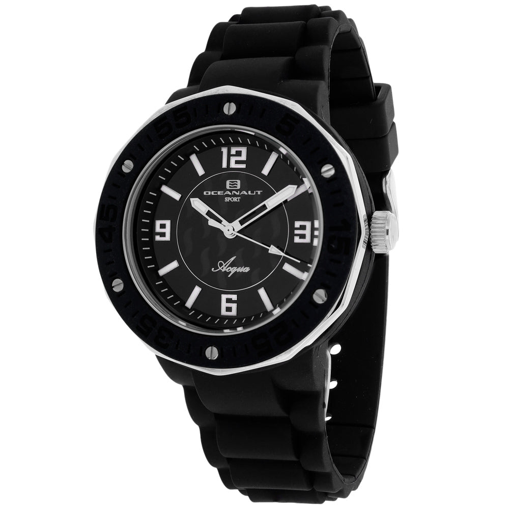 Oceanaut Womens Acqua OC0219 Black Dial Rubber Strap Watch Quartz Waterproof Image 1