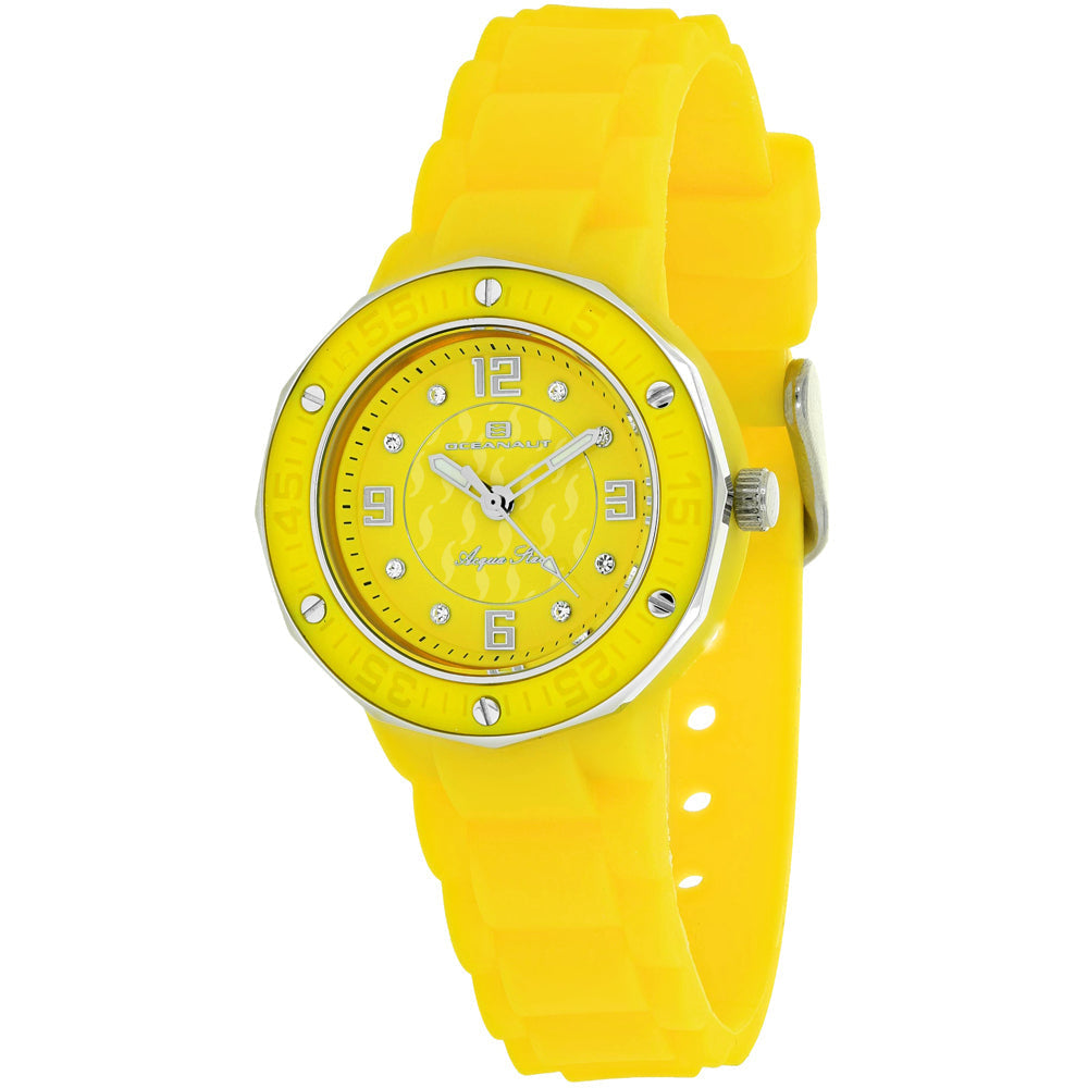 Oceanaut Womens Acqua Star Yellow Dial Watch OC0437 Silicone Case Strap Quartz Image 1