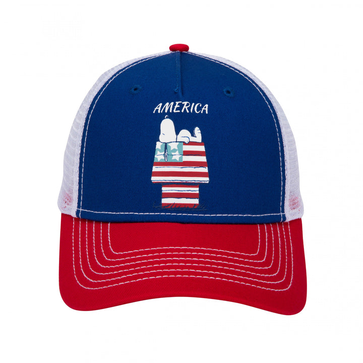 Peanuts Snoopy American Flag House Adjustable Hat Image 2