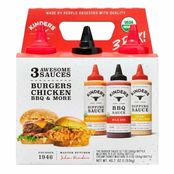 Kinders Organic BBQ and Dipping Sauces3 Count Image 1