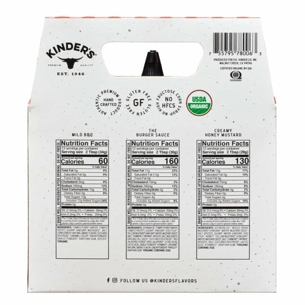 Kinders Organic BBQ and Dipping Sauces3 Count Image 2