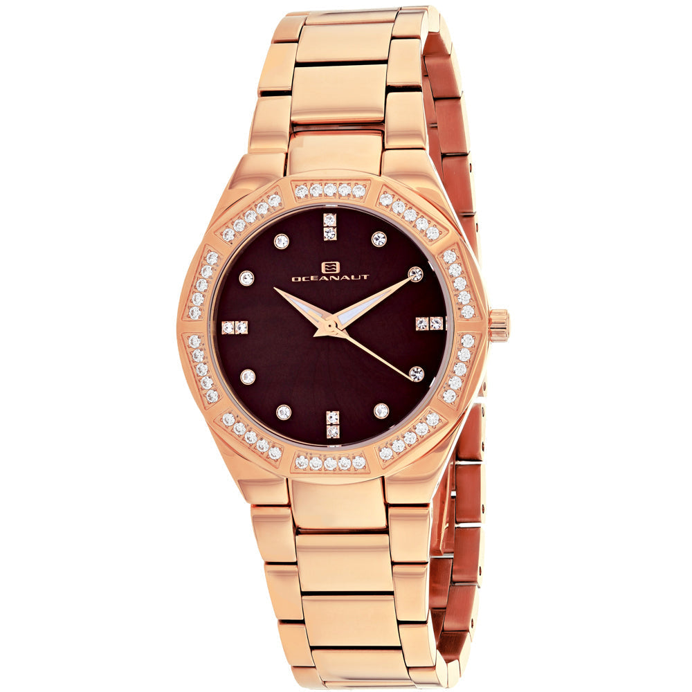 Oceanaut Womens Athena OC0256 Brown Mother of Pearl Dial Stainless Steel Watch Image 1