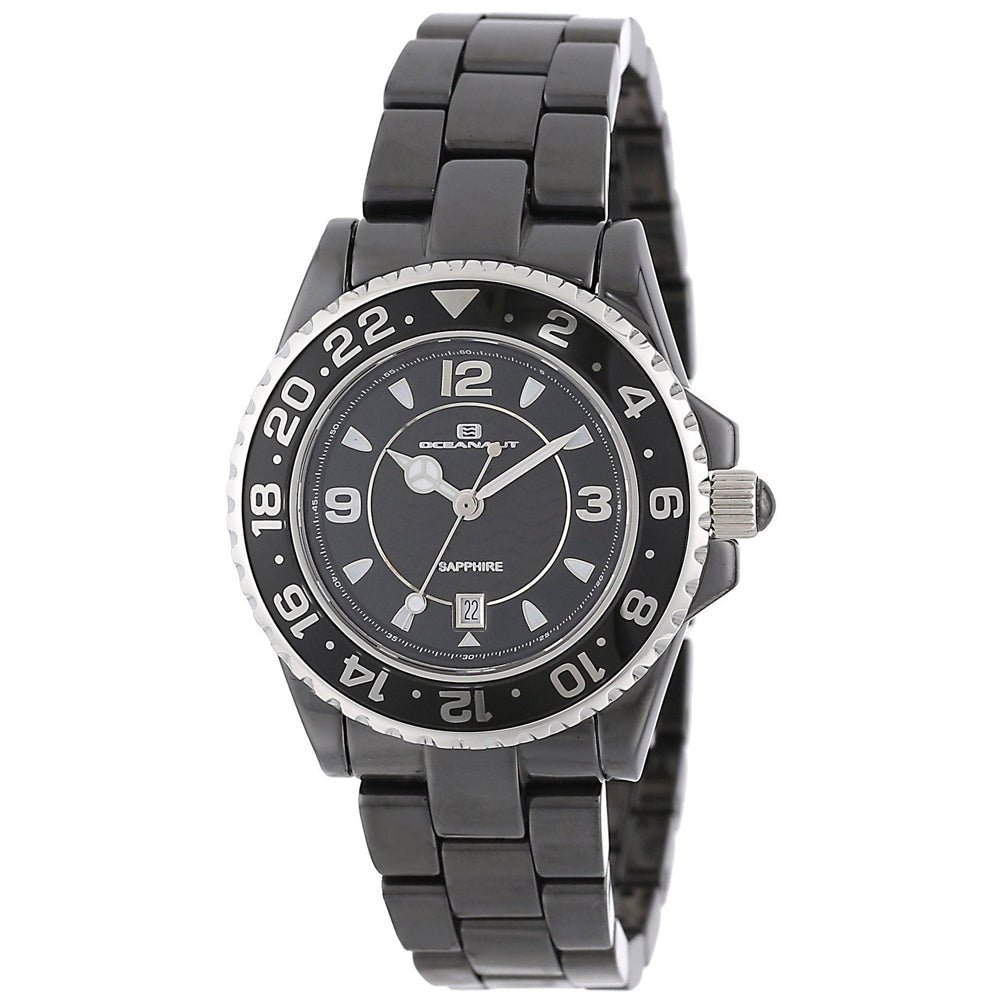 Oceanaut Womens Black Dial Ceramic Watch CN1C2601 Stainless Steel Bracelet Image 1