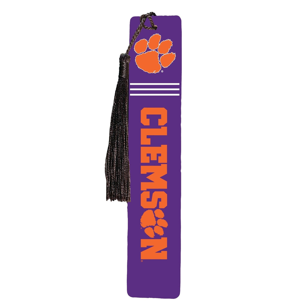 Clemson Tigers Wooden Bookmark with Tassel Officially Licensed Collegiate Product Image 1