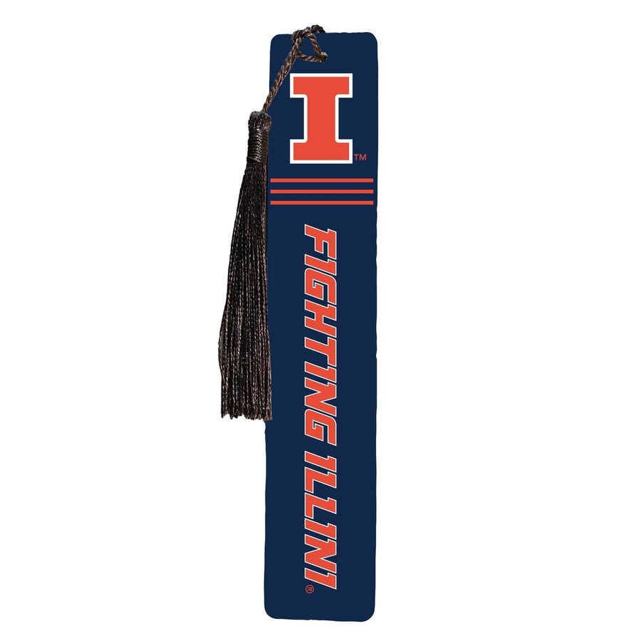 Illinois Fighting Illini Wooden Bookmark with Tassel Officially Licensed Collegiate Product Image 1