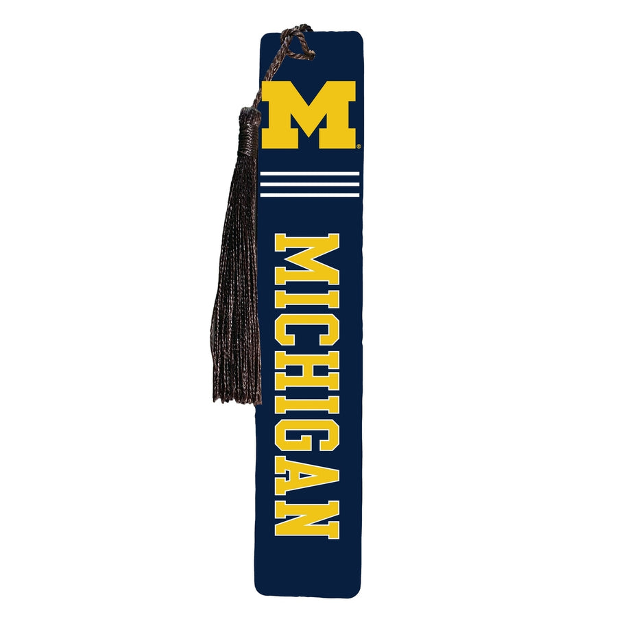 Michigan Wolverines Wooden Bookmark with Tassel Officially Licensed Collegiate Product Image 1