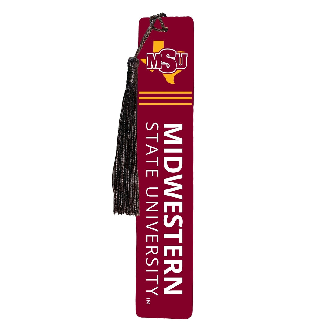 Midwestern State University Mustangs Wooden Bookmark with Tassel Officially Licensed Collegiate Product Image 1