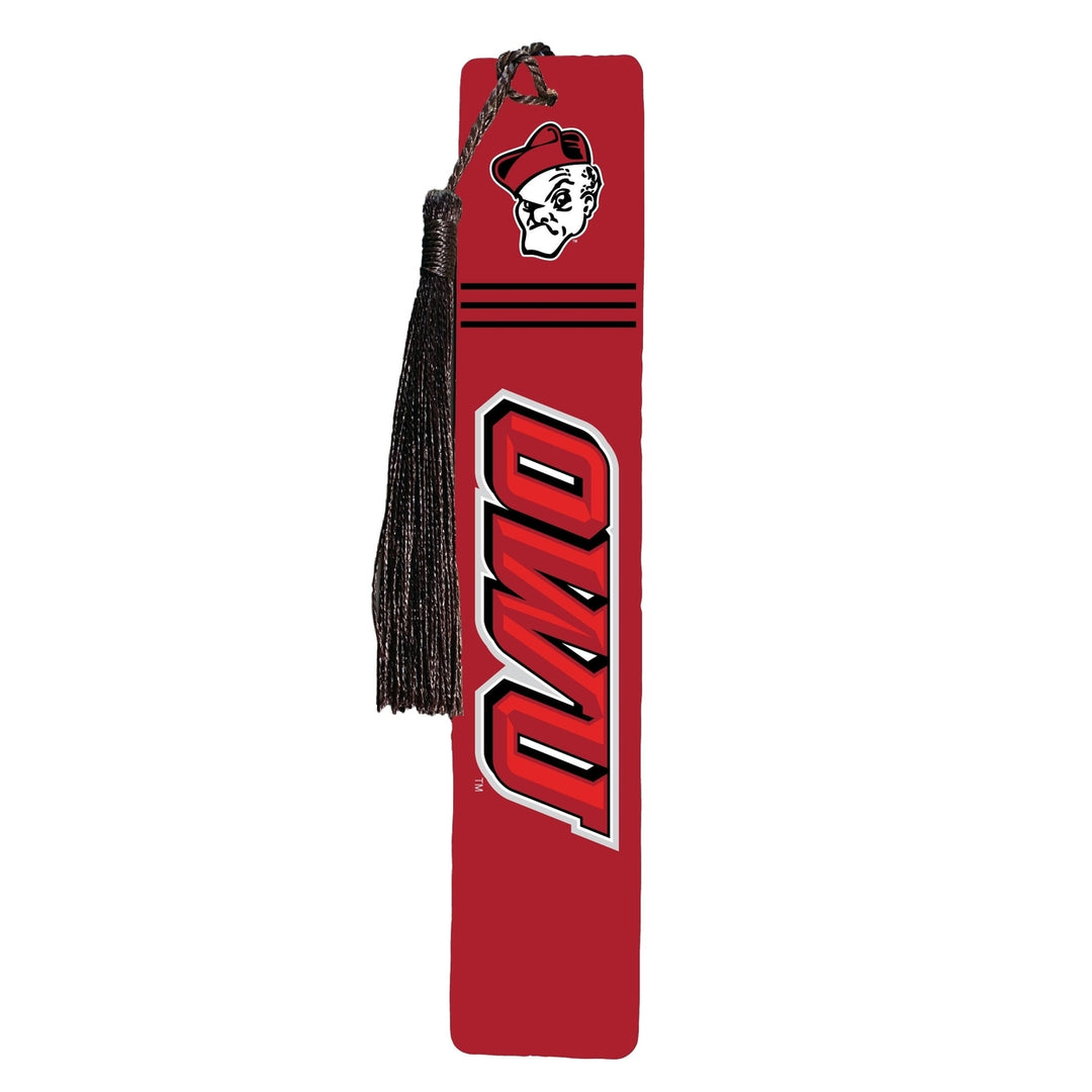 Ohio Wesleyan University Wooden Bookmark with Tassel Officially Licensed Collegiate Product Image 1