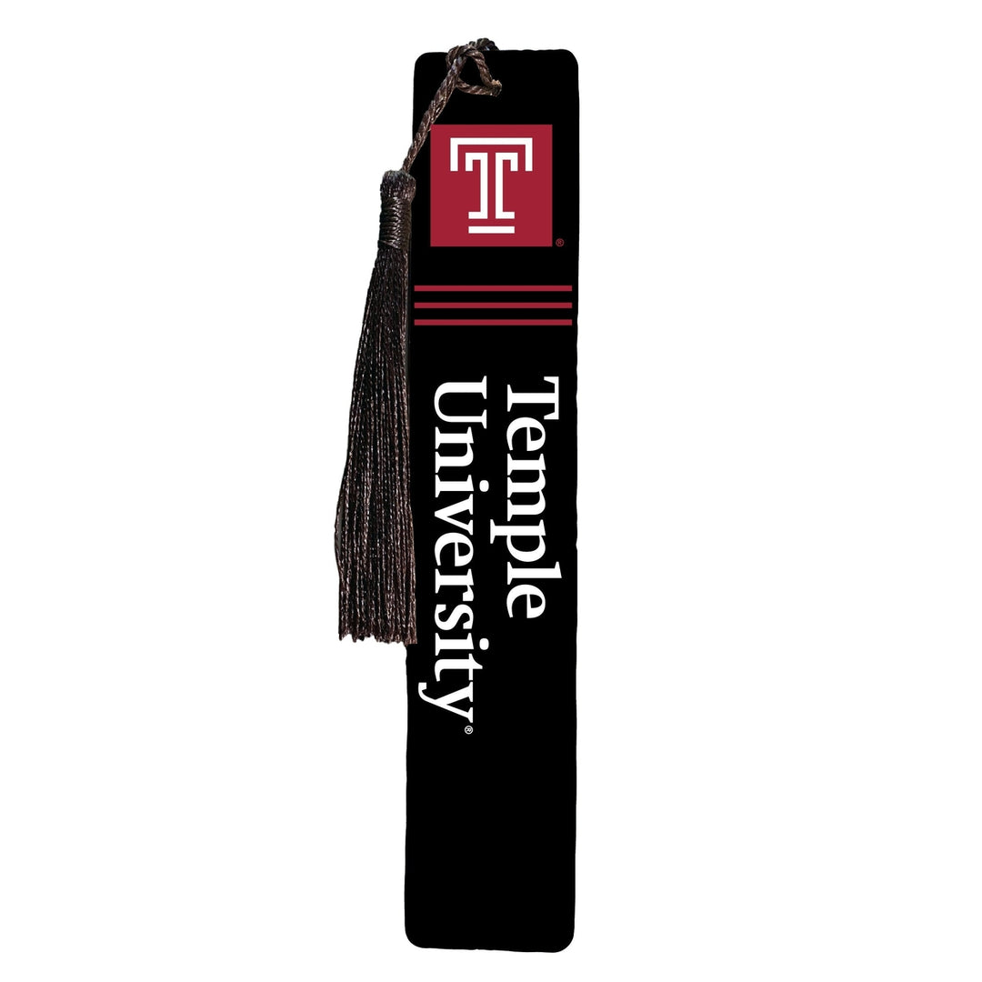 Temple University Wooden Bookmark with Tassel Officially Licensed Collegiate Product Image 1