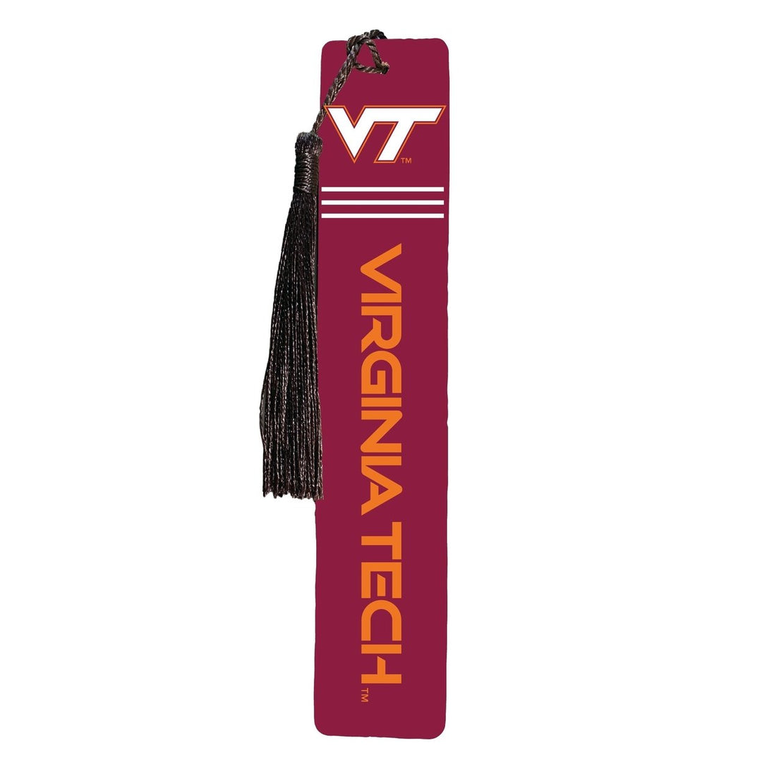 Virginia Tech Hokies Wooden Bookmark with Tassel Officially Licensed Collegiate Product Image 1