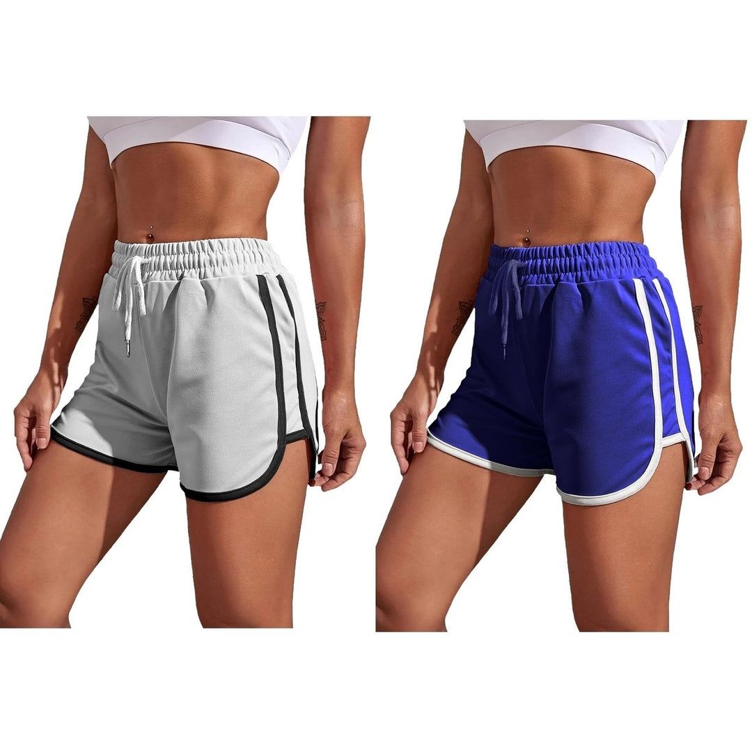 2-Piece Womens Dolphin Shorts Soft Comfy Elastic Waist Running Athletic Workout Yoga Pants Image 10