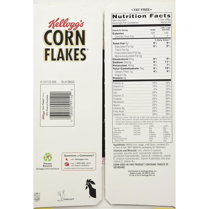 Kelloggs Corn Flakes Breakfast Cereal 43 Ounce Image 3