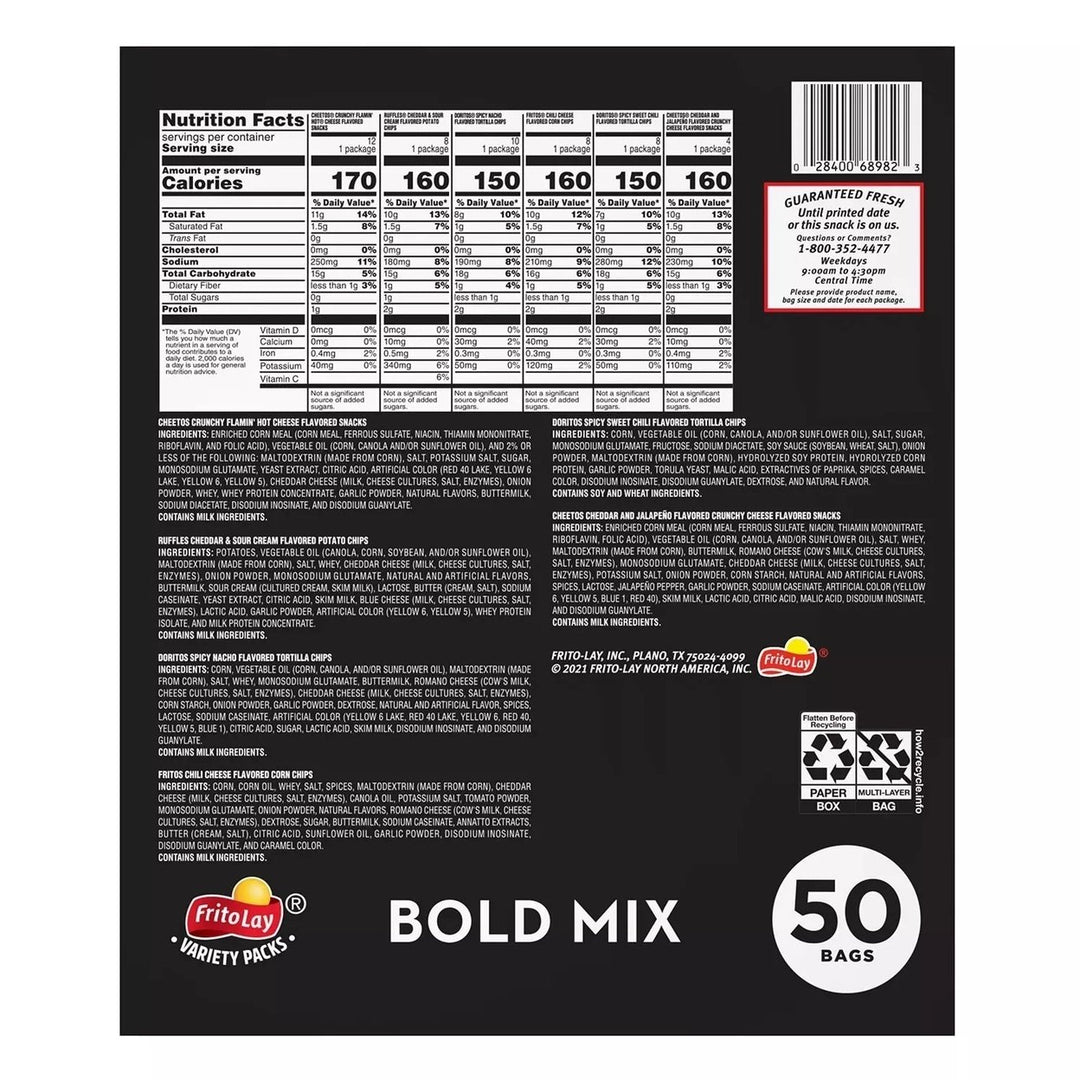 Frito Lay Bold Mix Variety Pack Chips (50 Count) Image 4