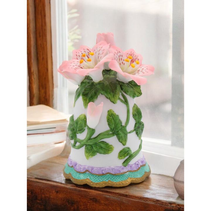 Ceramic Azalea Flowers Bell 4.5in Image 1