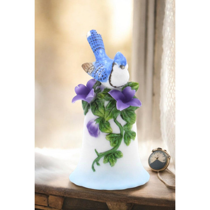 Ceramic Blue Jay Bird Bell 4"  for Mom and Her Image 1