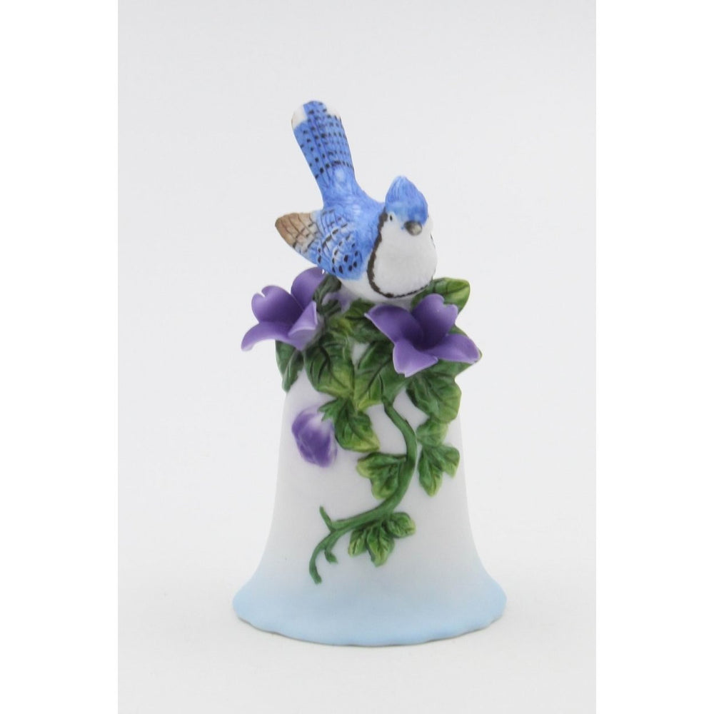 Ceramic Blue Jay Bird Bell 4"  for Mom and Her Image 2