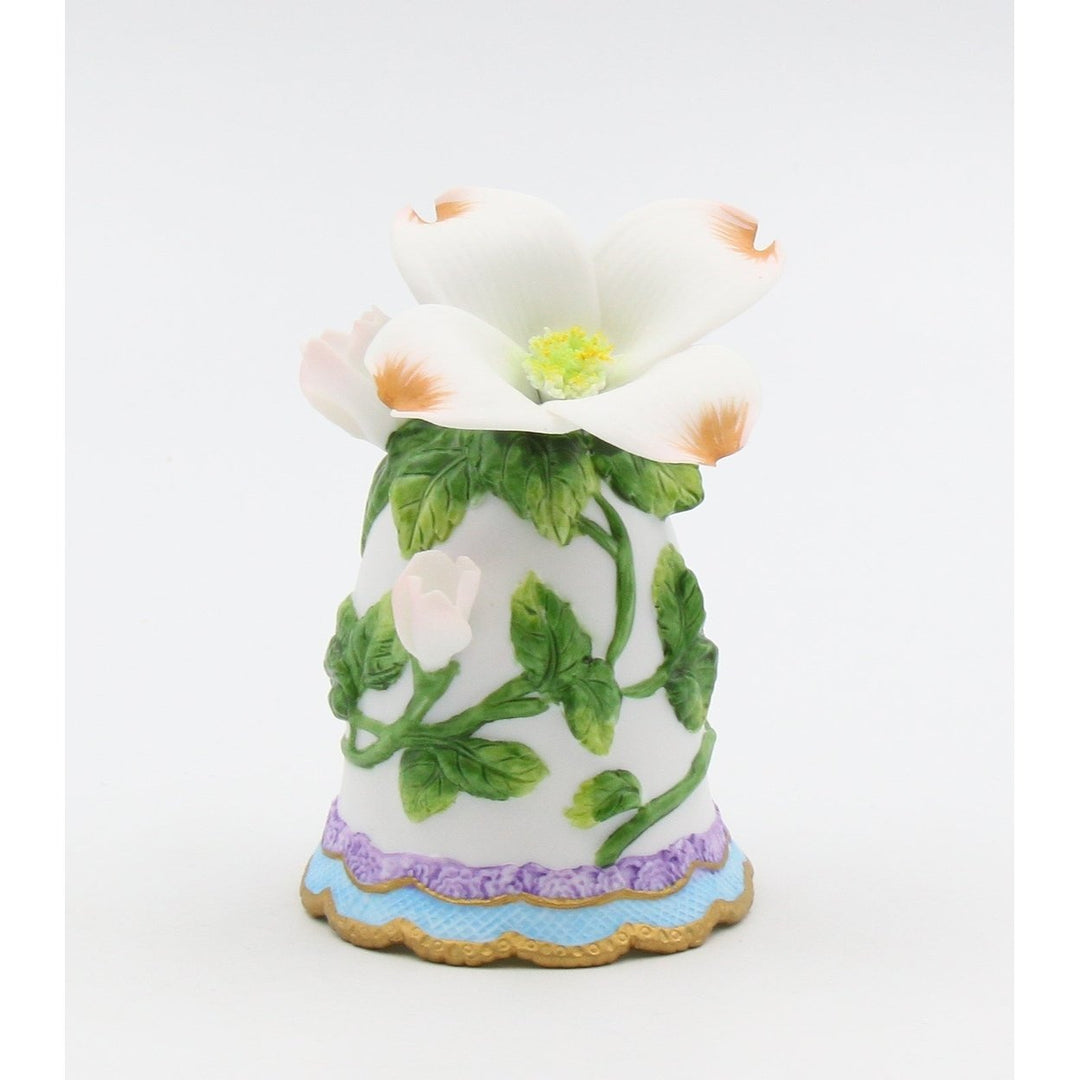 Ceramic Mini Dogwood Flower Bell 4.5 Inch  Mom Image 2