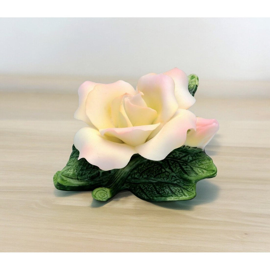 Ceramic Mini Peace Rose Flower Figurine 1.5 inch  Her Image 2