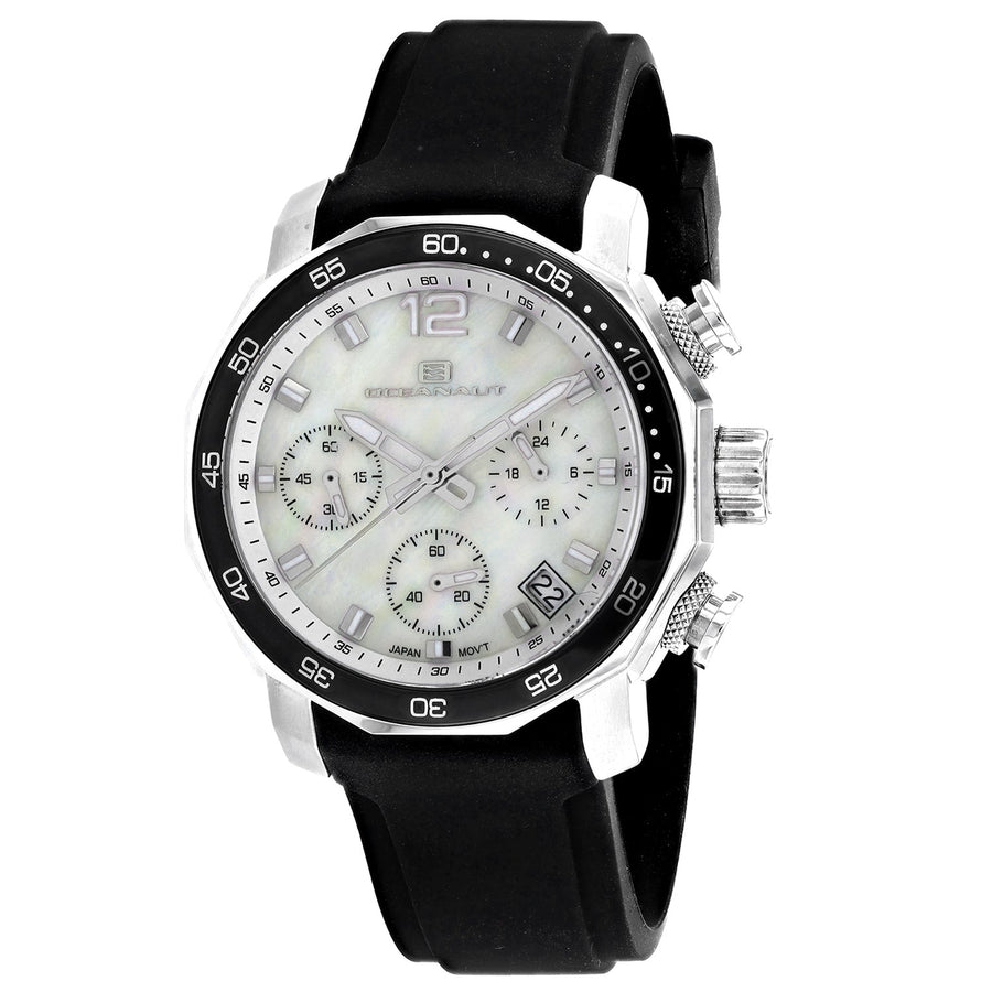 Oceanaut Womens Tune OC0460 Stainless Steel Rubber Mother of Pearl Dial Watch Image 1