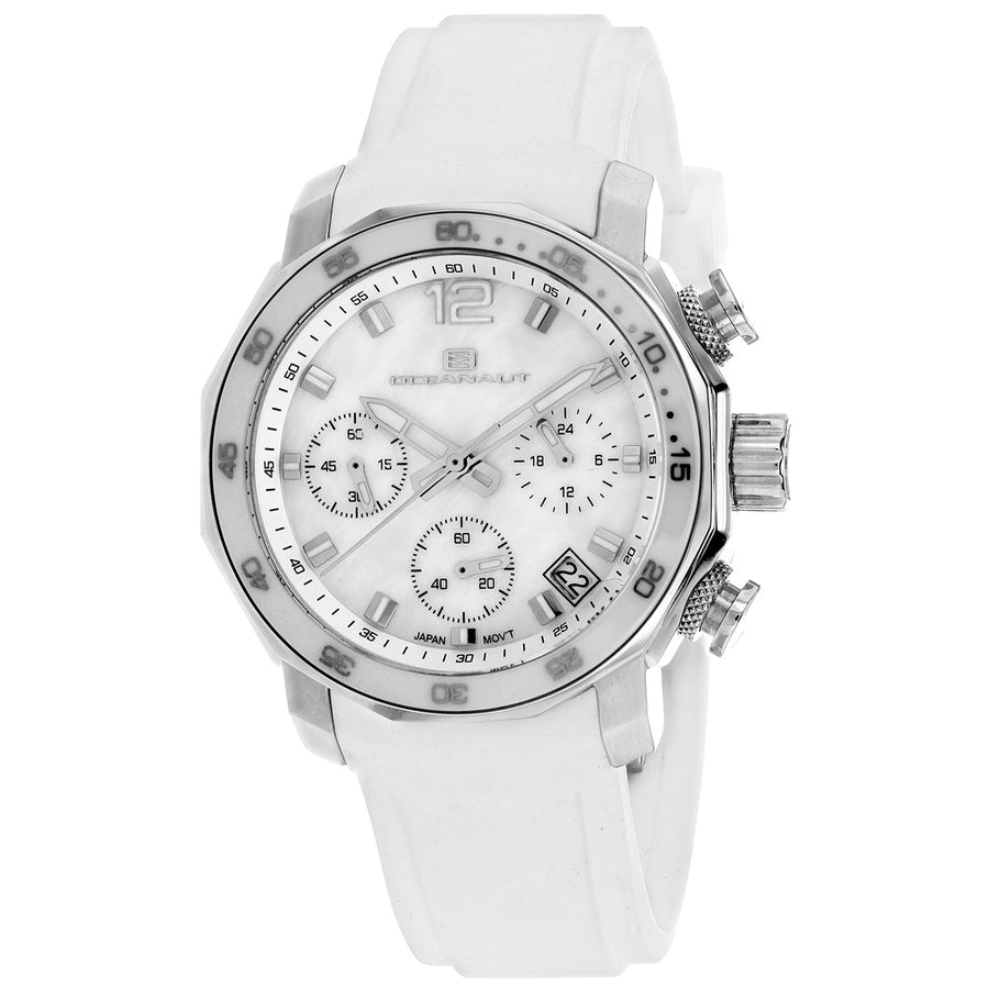 Oceanaut Womens OC0461 Mother of Pearl Dial Quartz Watch Rubber Strap 30m Image 1