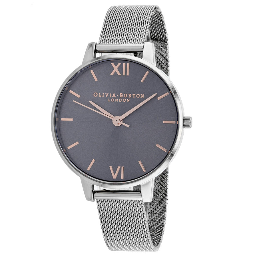 Olivia Burton Classic Grey Dial Womens Watch OB16MD80 Stainless Steel Mesh Image 1