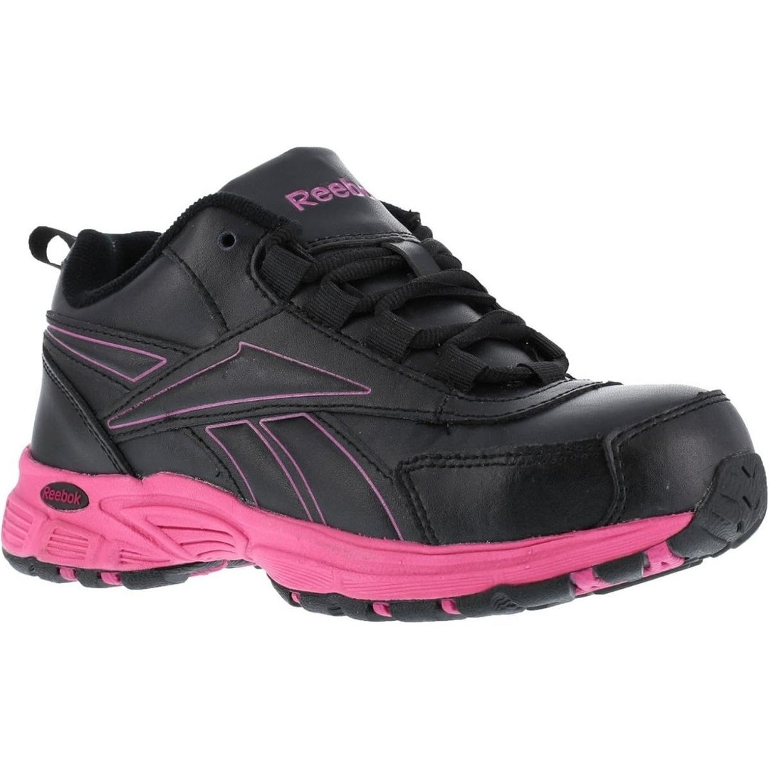 Reebok Work Womens Ateron Steel Toe Performance Cross Trainer Work Shoe Black/Pink - RB482 Image 1