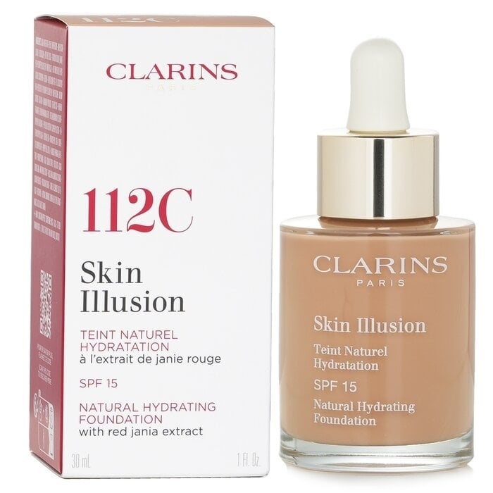 Clarins - Skin Illusion Natural Hydrating Foundation SPF 15 - 112 Amber(30ml/1oz) Image 2