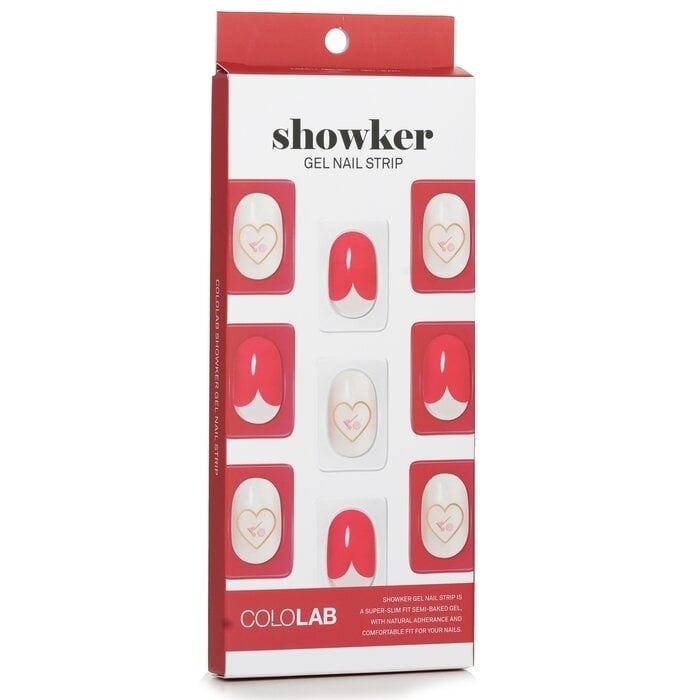 Cololab - Showker Gel Nail Strip CSA511 Red Heart(1pcs) Image 1