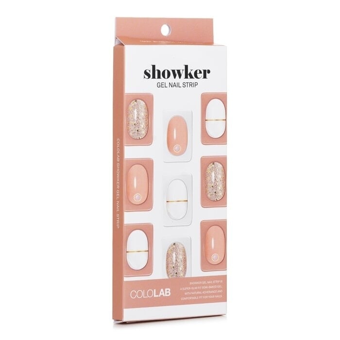 Cololab - Showker Gel Nail Strip CSA201 Gold Line Beige(1pcs) Image 1