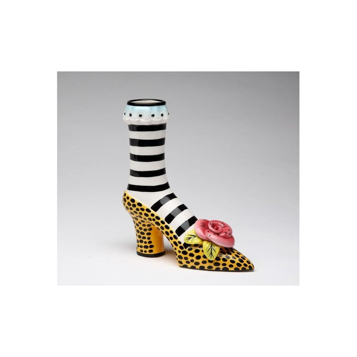 Ceramic Leopard Print Heel Vase 6in  Mom Shoe Lover Image 2