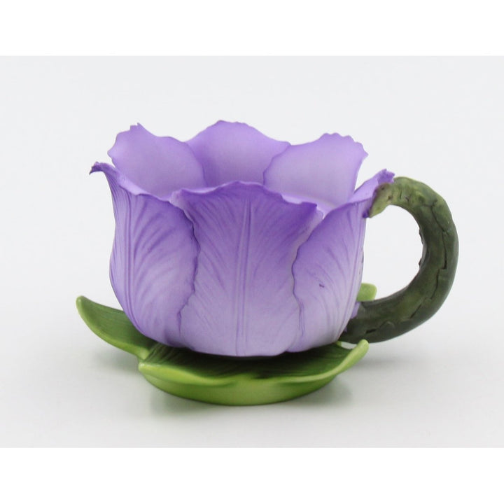 Ceramic Purple Tulip Votive Candle Holder 2.25 Inch Image 2