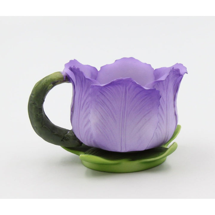 Ceramic Purple Tulip Votive Candle Holder 2.25 Inch Image 4