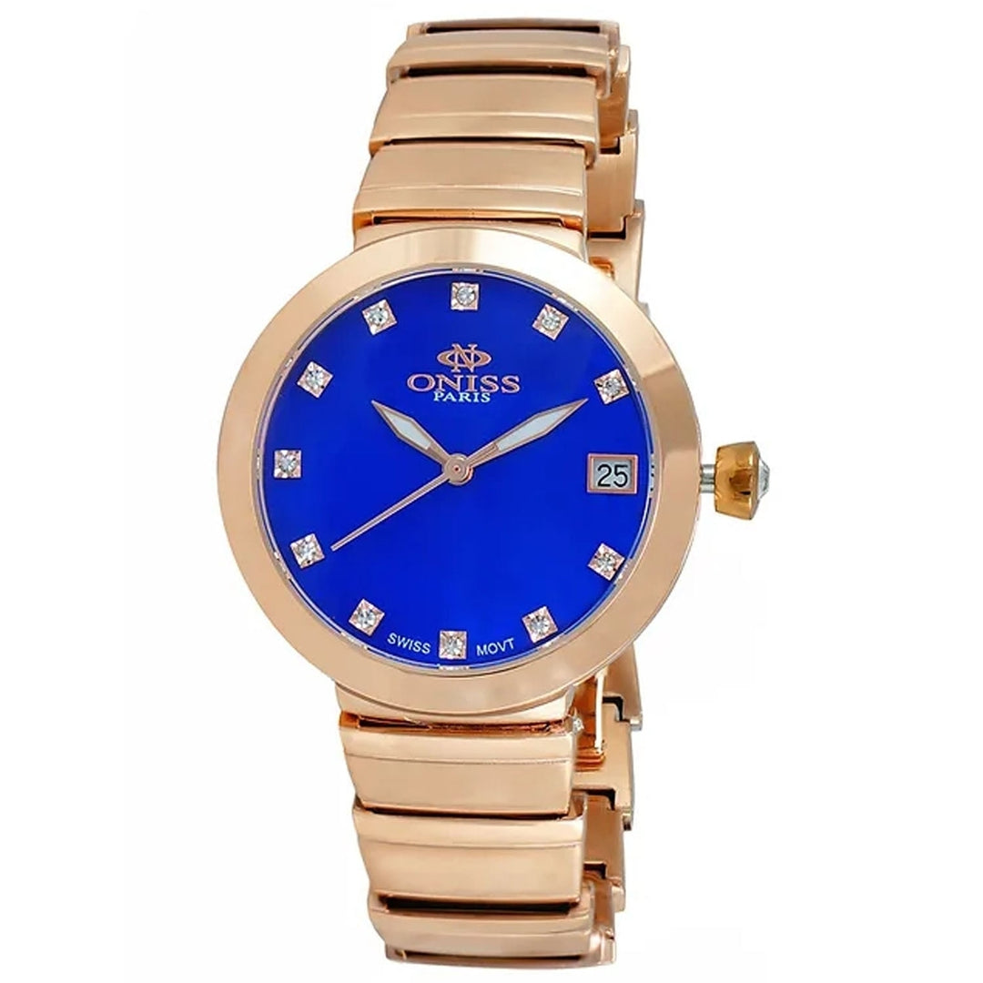 Oniss Womens Prima Blue Dial Quartz Watch ON5559-31 Stainless Steel Bracelet Image 1