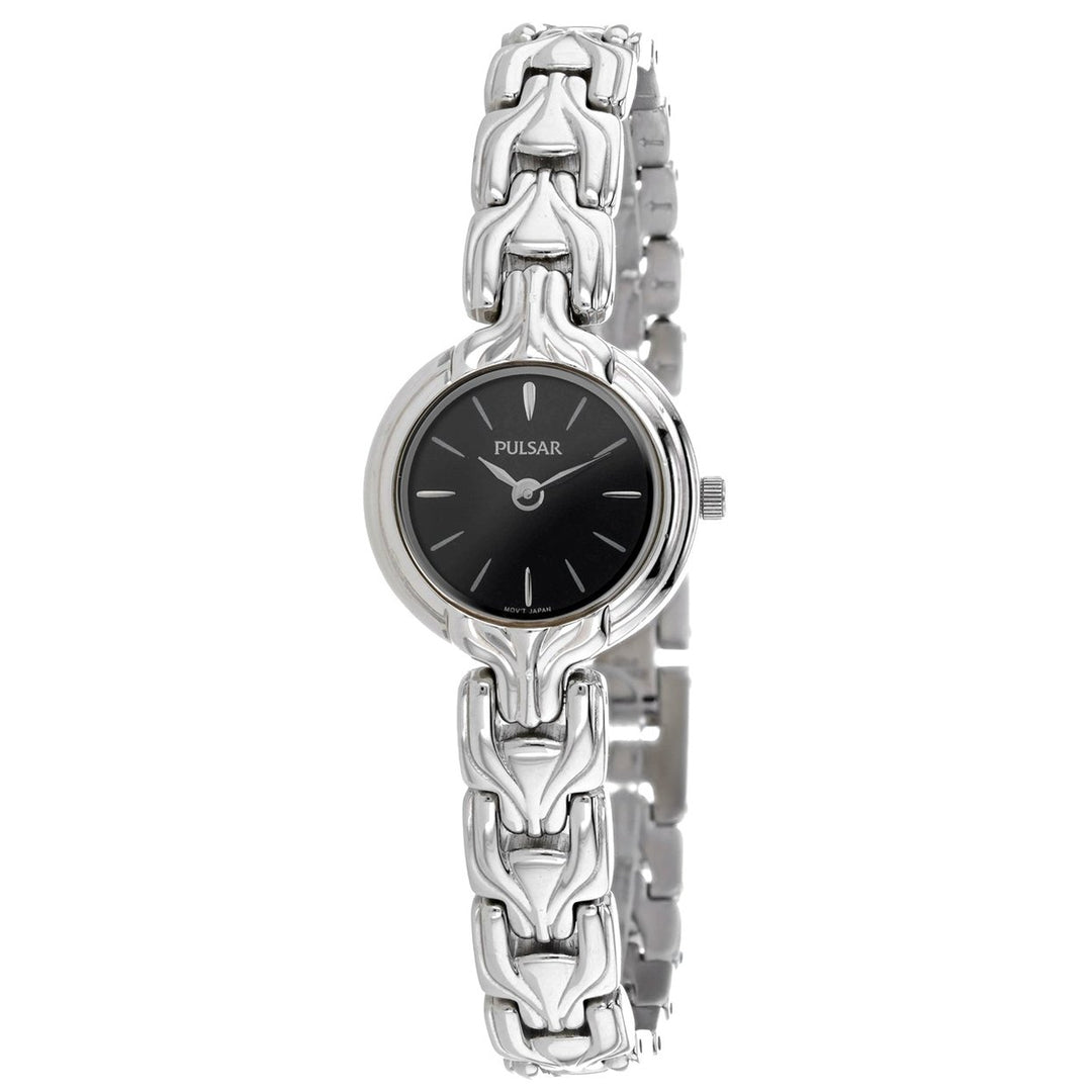 Pulsar Womens Quartz Watch PTA461 Black Dial Stainless Steel Bracelet 3 ATM Image 1