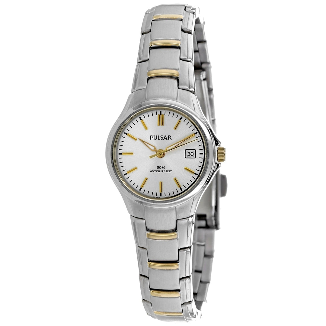 Pulsar Womens Classic Silver Dial Quartz Watch PXT905 Stainless Steel Bracelet Image 1