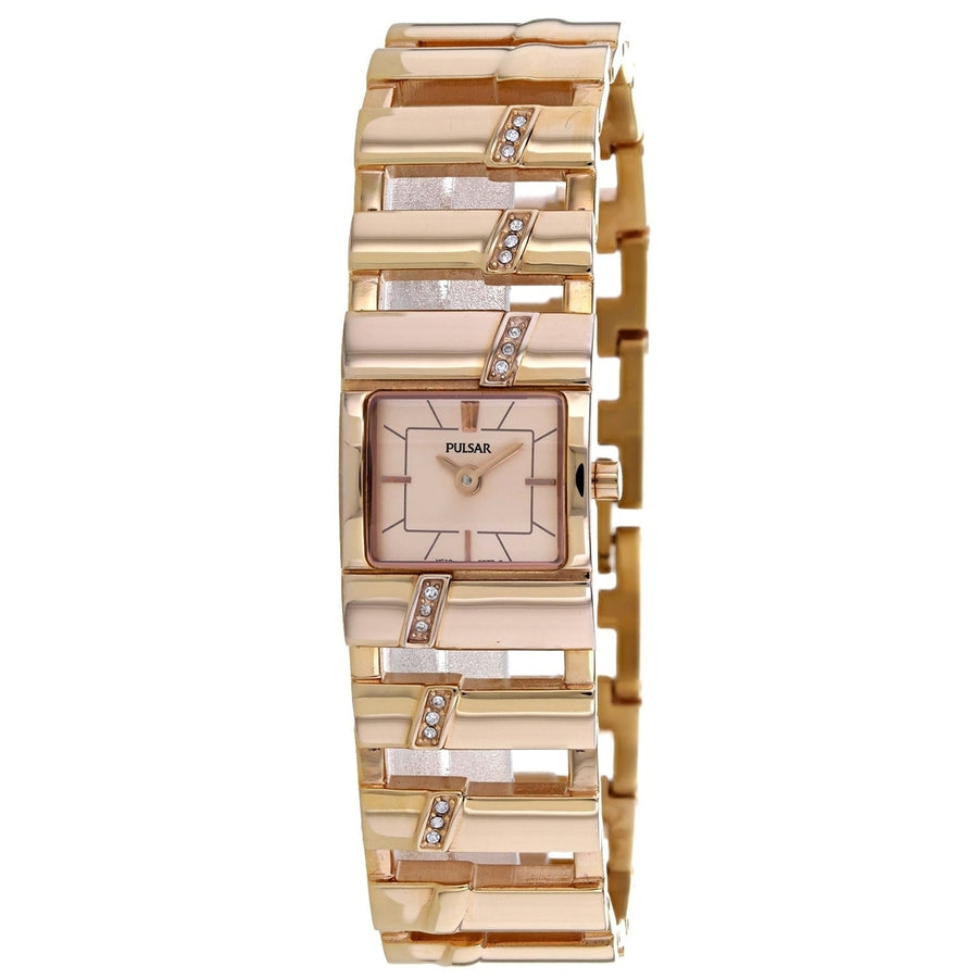 Pulsar Womens Classic Rose Gold Dial Quartz Watch PJ5376X1 Stainless Steel Image 1