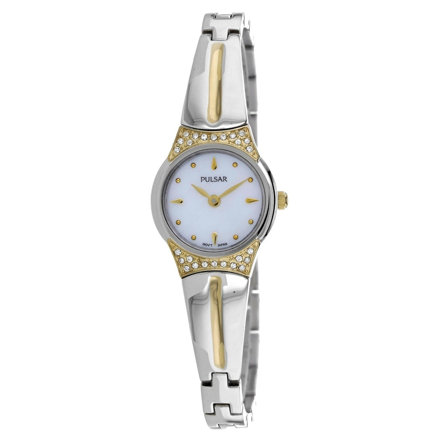 Pulsar Womens Classic White Dial Watch PTA380 Stainless Steel Quartz Water Resistant Image 1